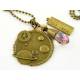 Crystal Steampunk Necklace, Saturn Pendant
