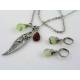 Eucalyptus Leaf, Prehnite and Mookaite Necklace, Matching Prehnite Earrings - available separately