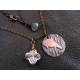 Rainbow Moonstone and Labradorite Bird Charm Necklace