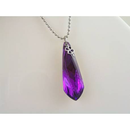 Purple Acrylic Drop Necklace