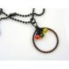 Wire Wrapped Circle Pendant Necklace with Cubic Zirconia