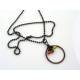 Wire Wrapped Circle Pendant Necklace with Cubic Zirconia