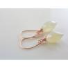 Pearl Chalcedony Earrings, Rose Gold