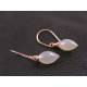 Pearl Chalcedony Earrings, Rose Gold