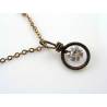 Wire Wrapped Cubic Zirconia Necklace, 2 Carat Stone