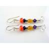 Long Sterling Silver Earrings with Gemstones and Crystals
