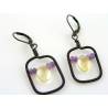 Wire Wrapped Earrings with Citrine and Amethyst