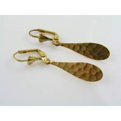 Hammered Gold Drop Earrings