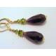 Large Amethyst and Olivine Earrings