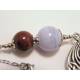 Celtic Necklace with Blue Lace Agate and Garnet