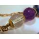 Chakra Gemstone Necklace, Hammered Flower Pendant