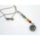 Chakra Necklace wth smaller gemstones and Om pendant 