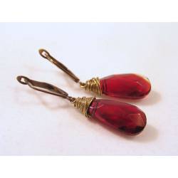 Large Red Drop Earrings