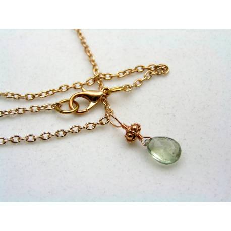 Rose Gold Necklace with Prasiolite