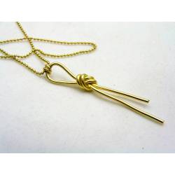 Large Knot Necklace, Golden Brass