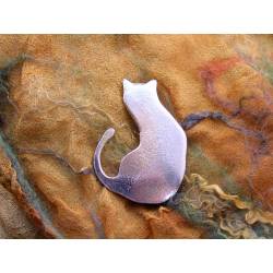 Silver Cat Brooch