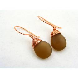 Smokey Sea Glass Earrings