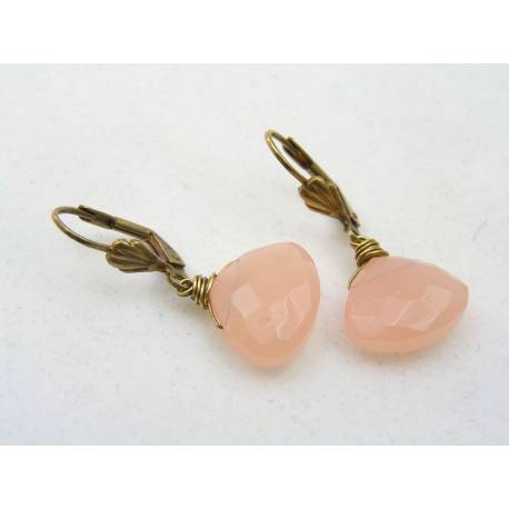 Peach Chalcedony Earrings