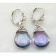 Wire Wrapped Blue Earrings