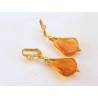 Wire Wrapped Glass Triangle Earrings