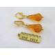 Wire Wrapped Glass Triangle Earrings