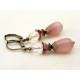 Mauve Cat's Eye Drop Earrings