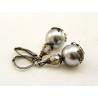 Silver Sea Shell Pearl Earrings