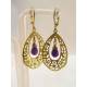Amethyst and Golden Filigree Chandelier Earrings
