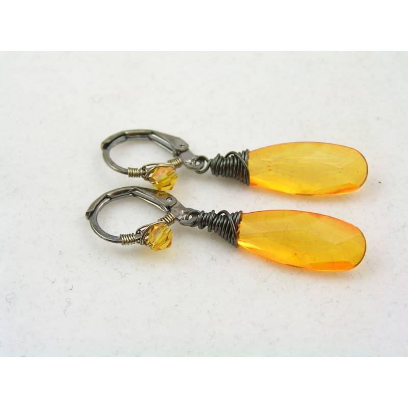 Sunny Golden Drop Earrings Wedunit Jewels