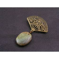 Labradorite Fan Brooch