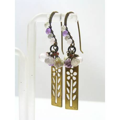 Wire Wrapped Flower Earrings