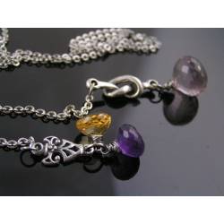 Ametrine, Amethyst and Citrine Necklace