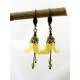 Hand Dyed Ruffle Lucite Flower Earrings