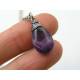 Solid Heart Necklace with Chevron Amethyst Drop