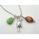 Australian Necklace with Kookaburra Charm, Mookaite and Chrysoprase