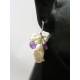 Pearl and Amethyst Earrings, Sterling Silver