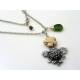 Waratah Flower Charm Necklace with Mookaite and Chrysoprase