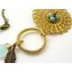 Boho Necklace, Wire Wrapped Brass