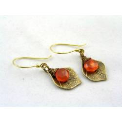 Carnelian Leaf Earrings