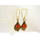 Carnelian Leaf Earrings