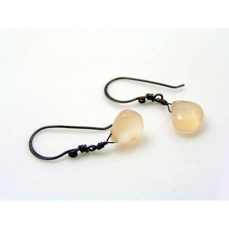 Peach Chalcedony Earrings