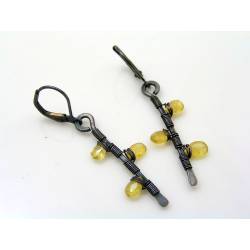 Heliodor Earrings, Yellow Beryl Branch Earrings