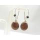 Mottled Amber Czech Glass Drops and Crystal Earrings