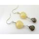 Aragonite Heart and Smokey Quartz Earrings