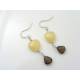 Aragonite Heart and Smokey Quartz Earrings