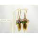 Matte Golden Drop Earrings with Swarovski Crystals