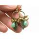 Golden Freshwater Pearl and Green Aventurine Earrings