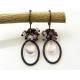 Wire Wrapped Gemstone Frame Earrings