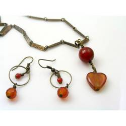 Carnelian Necklace and Earring Set