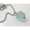 Blue Quartz Nugget Necklace, Rock Jewelry